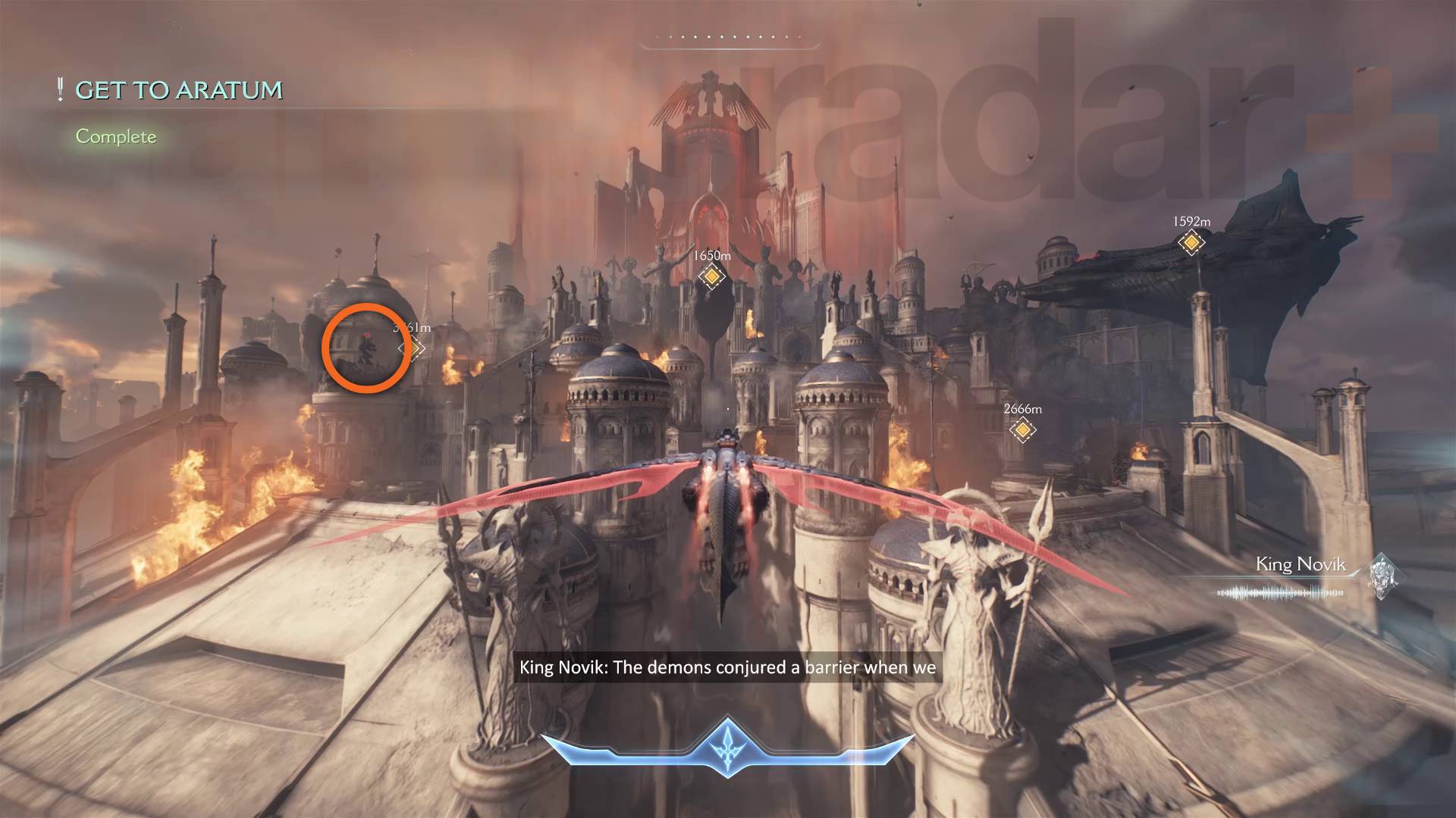 Doom The Dark Ages Secret Layover 1 on tower marked with orange ring