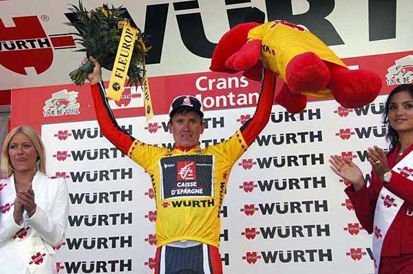 Vladimir Efimkin (Caisse d'Epargne) happy Russian on the podium