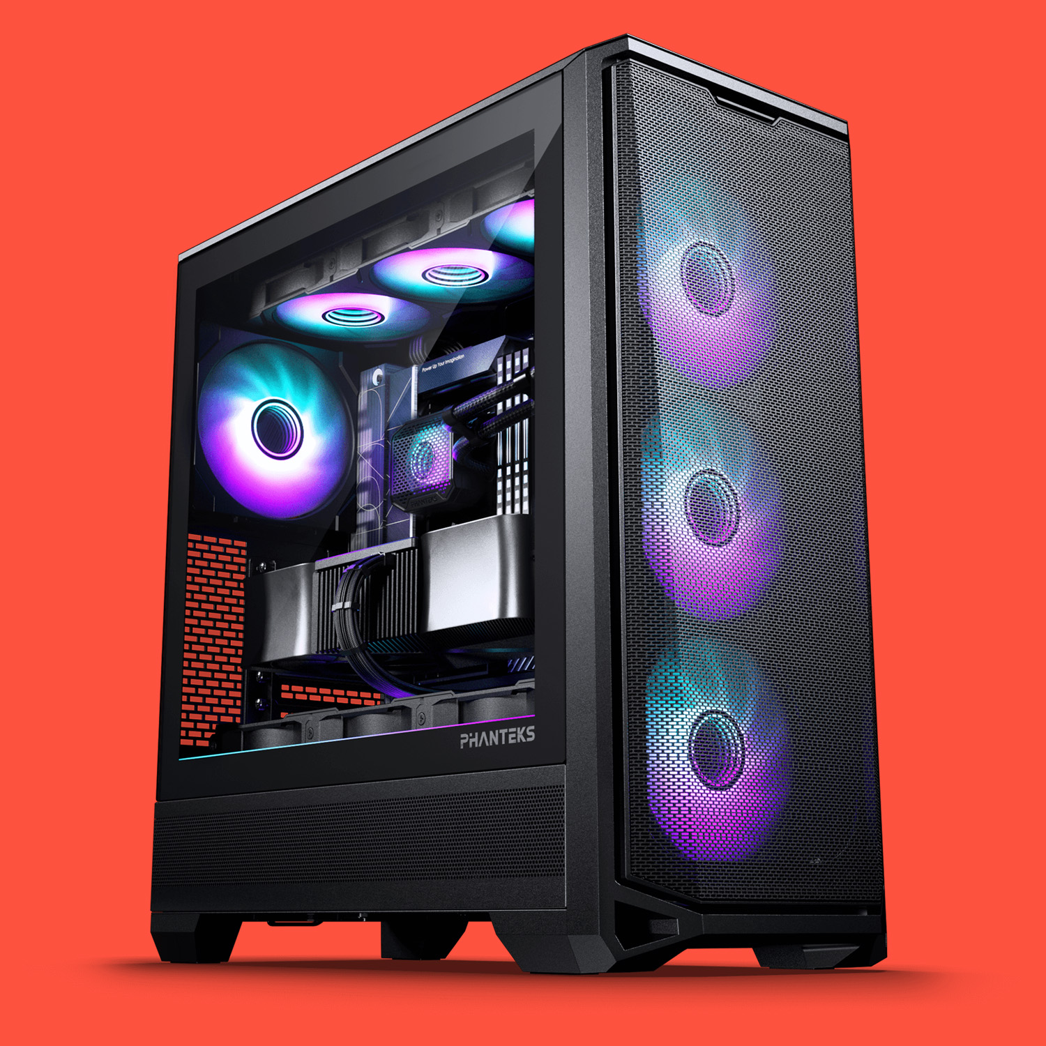 Phanteks Eclipse G400A on a colourful background.