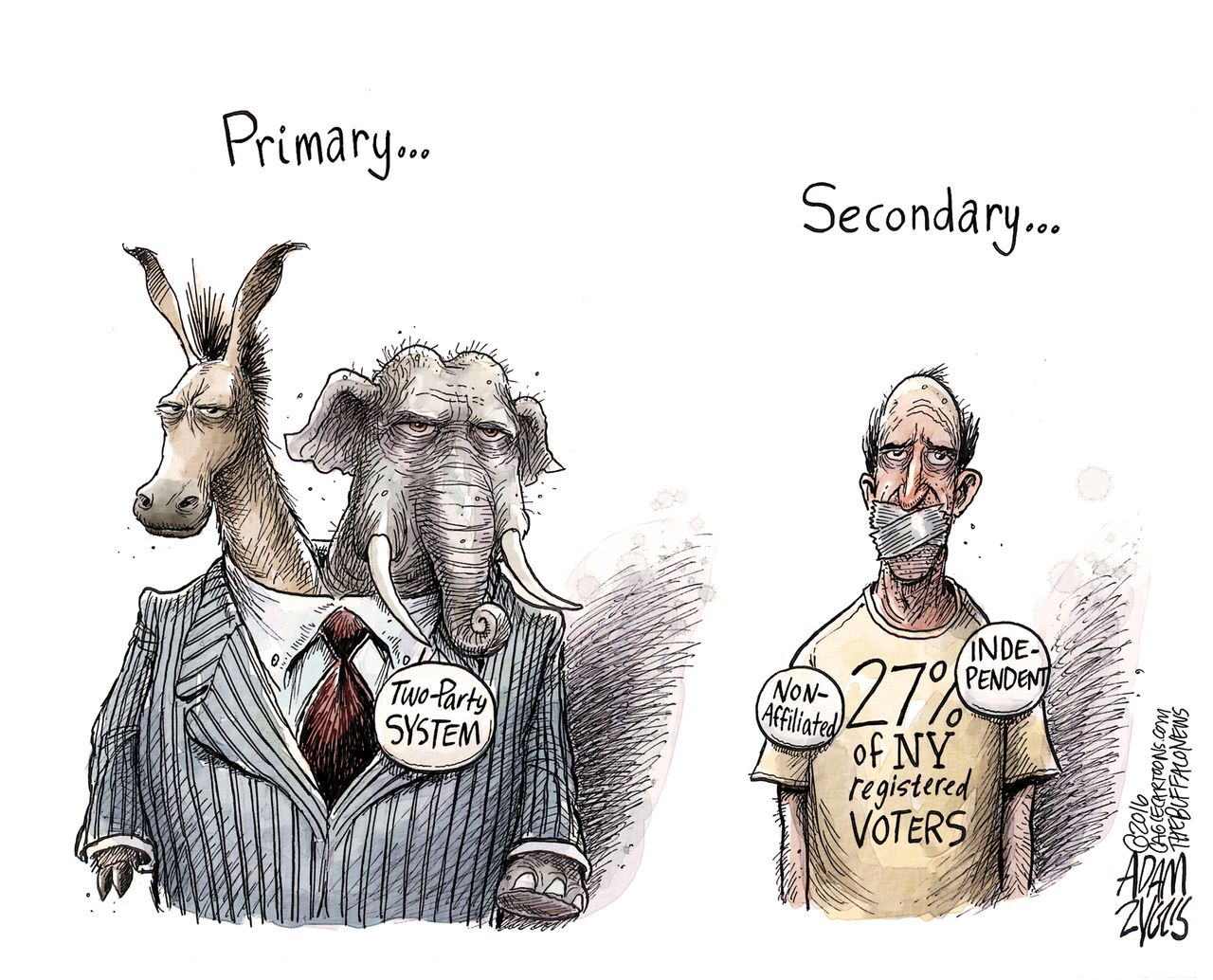 Political Cartoon U.S. New York Primary 2016