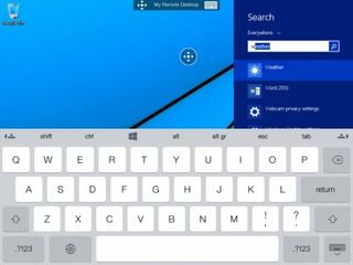 The iOS remote client gives you the Windows keyboard keys you need