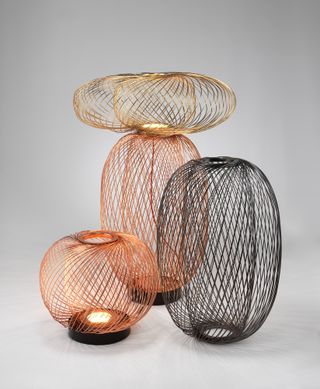 Woven lanterns by Stephen Burks