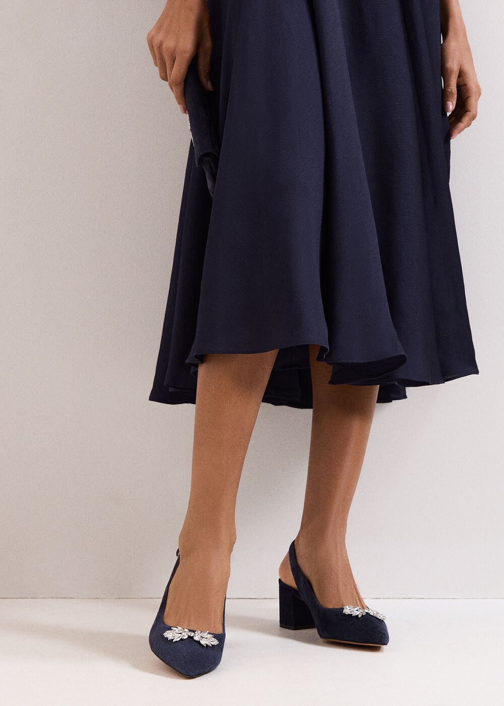 Sparkle Slingback Block Heel Shoes