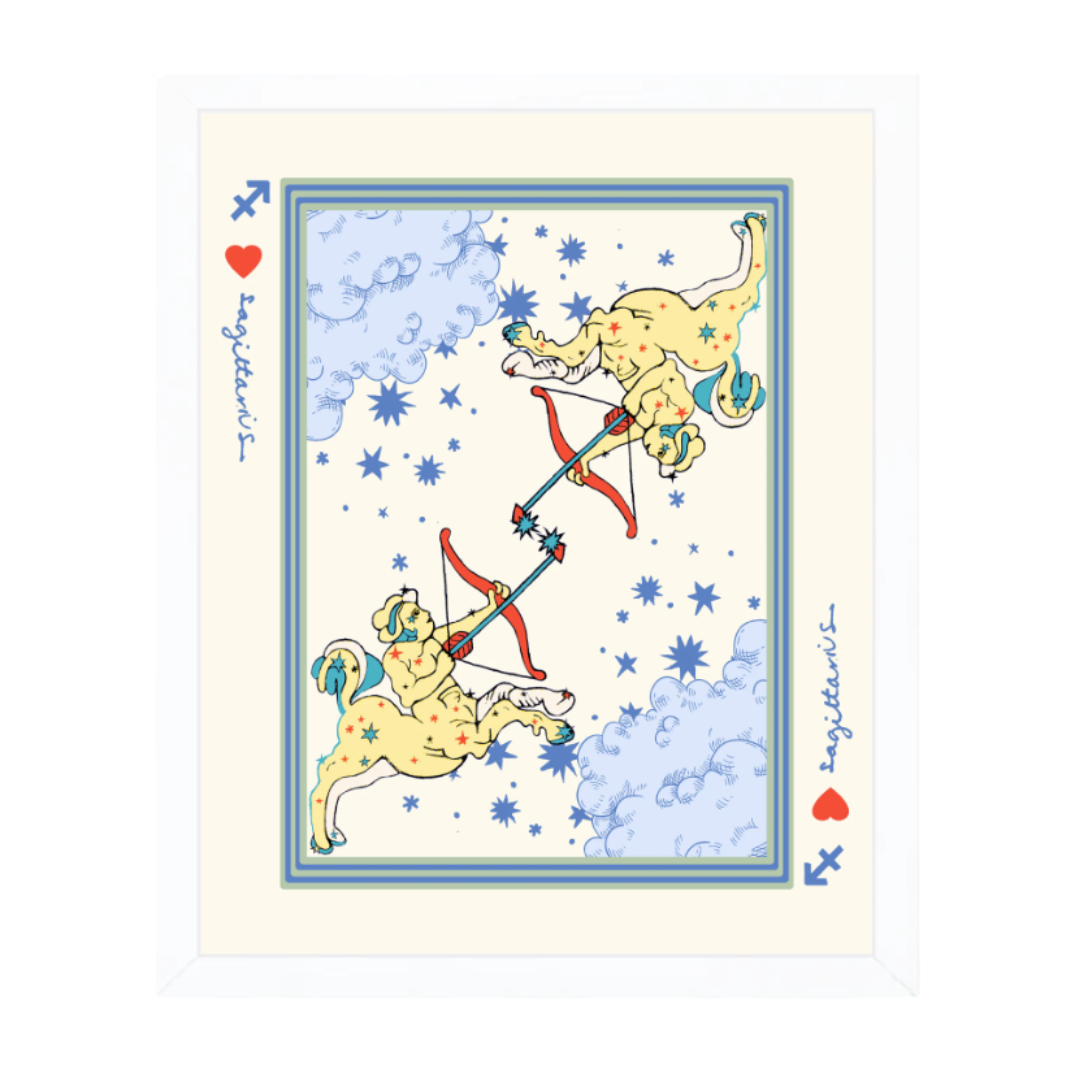 Katie Kime, 8" x 10" Zodiac Sign Gallery Print with White Wood Frame