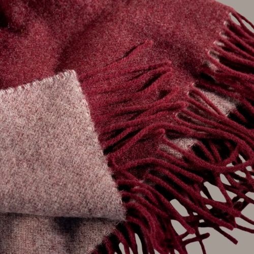 Soak &amp;amp; Sleep, Bordeaux Luxury Wool With Cashmere Throw