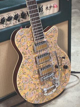 Joe Yanuziello's Gold Paisley Washi Paper Deluxe guitar