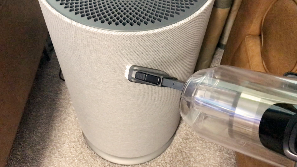 Bissell IconPet Turbo Cordless Stick Vacuum being tested in writer's home