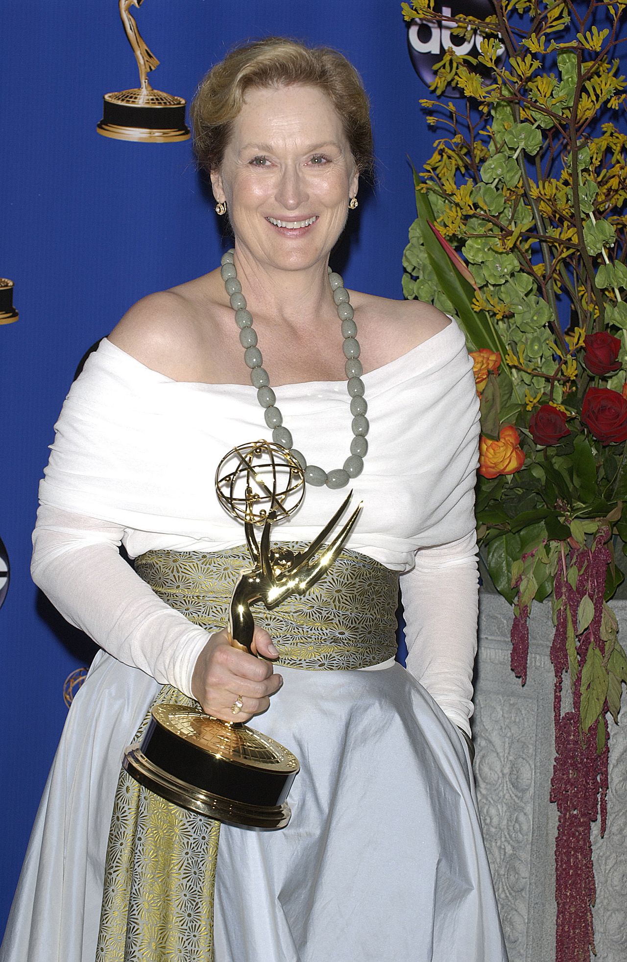 Meryl Streep receiving an Emmy in 2004 for Angels in America