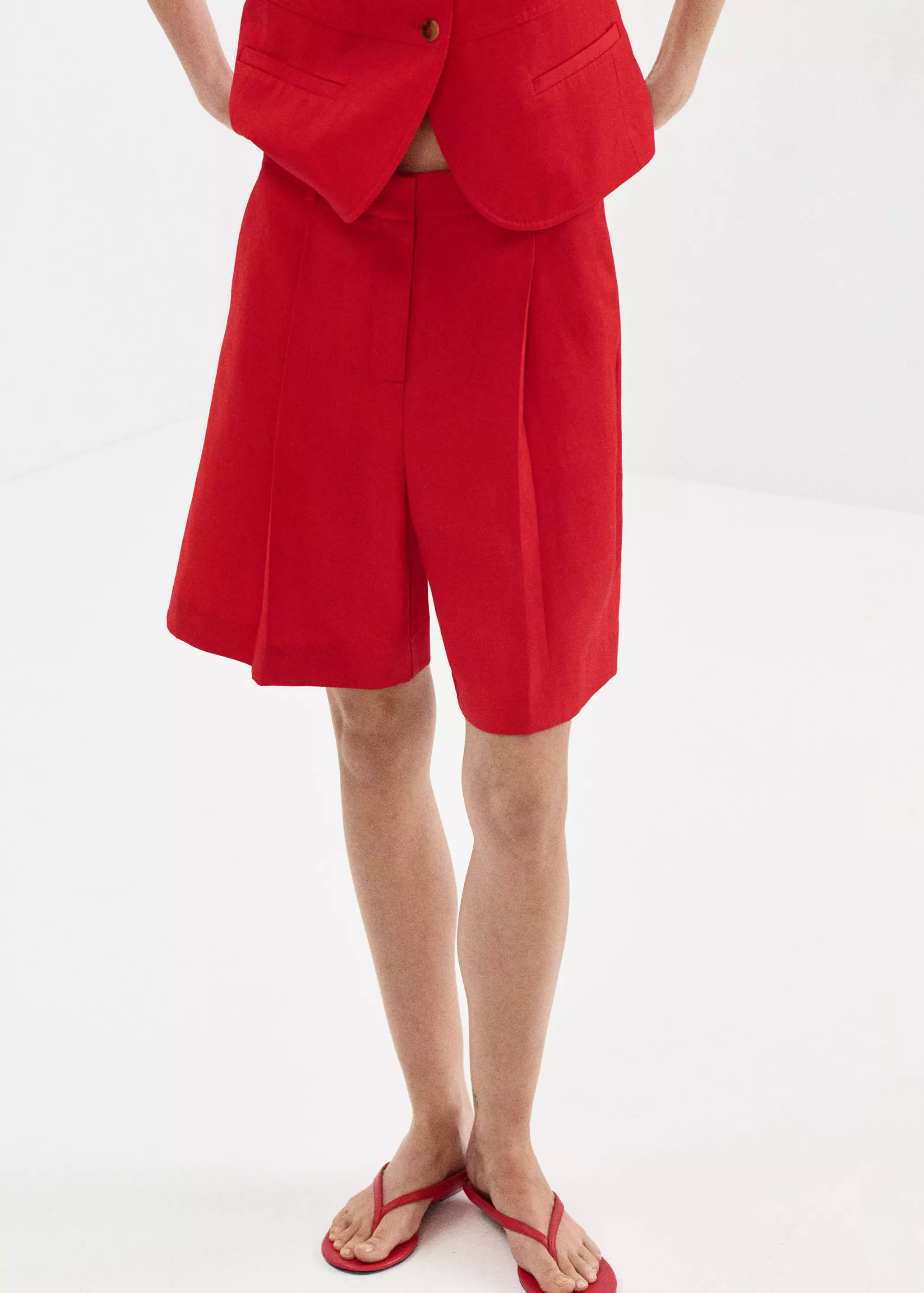 Straight Mid-Rise Bermuda Shorts - Women | Mango Usa