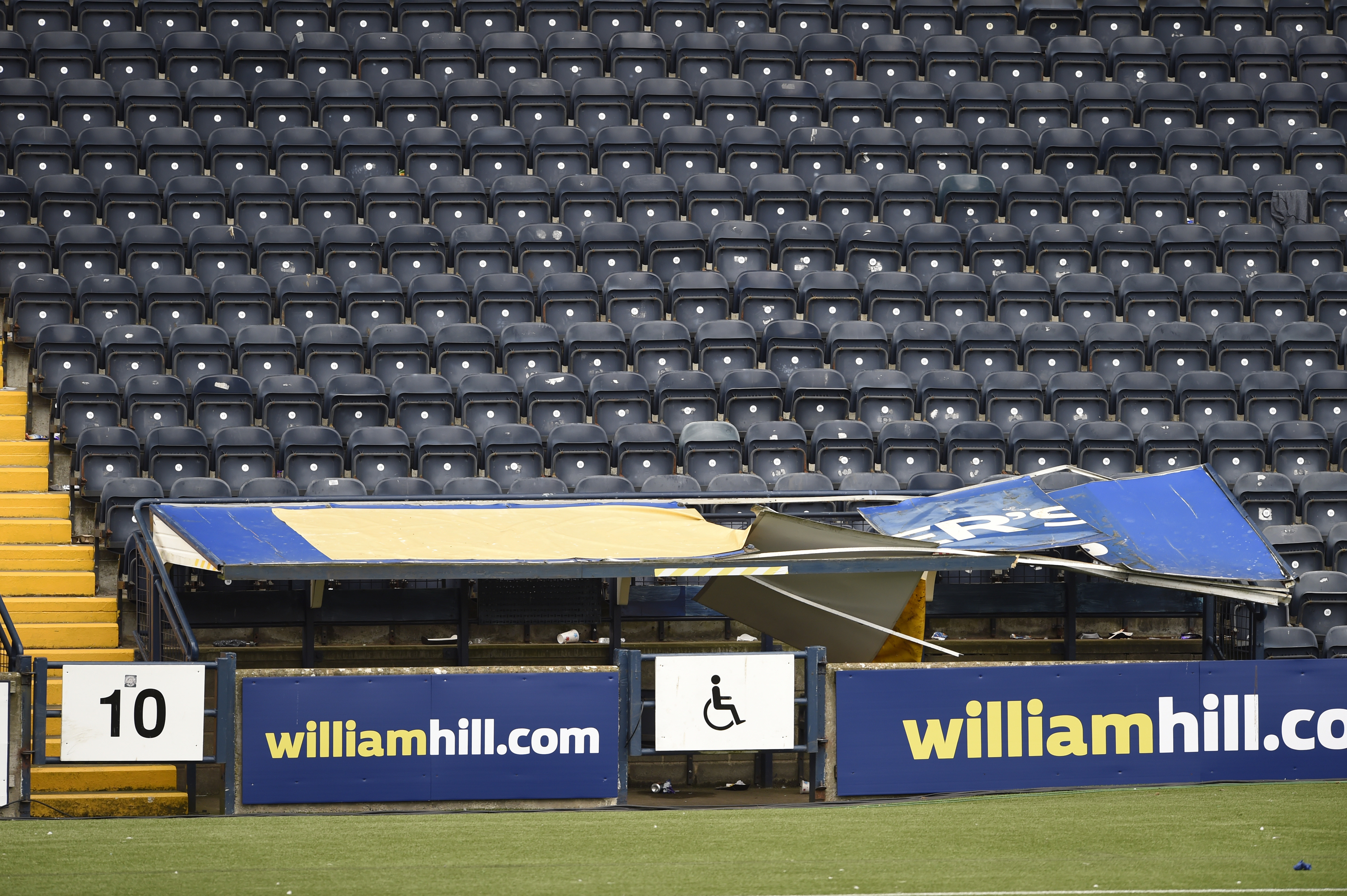 The disabled enclosure roof collapsed