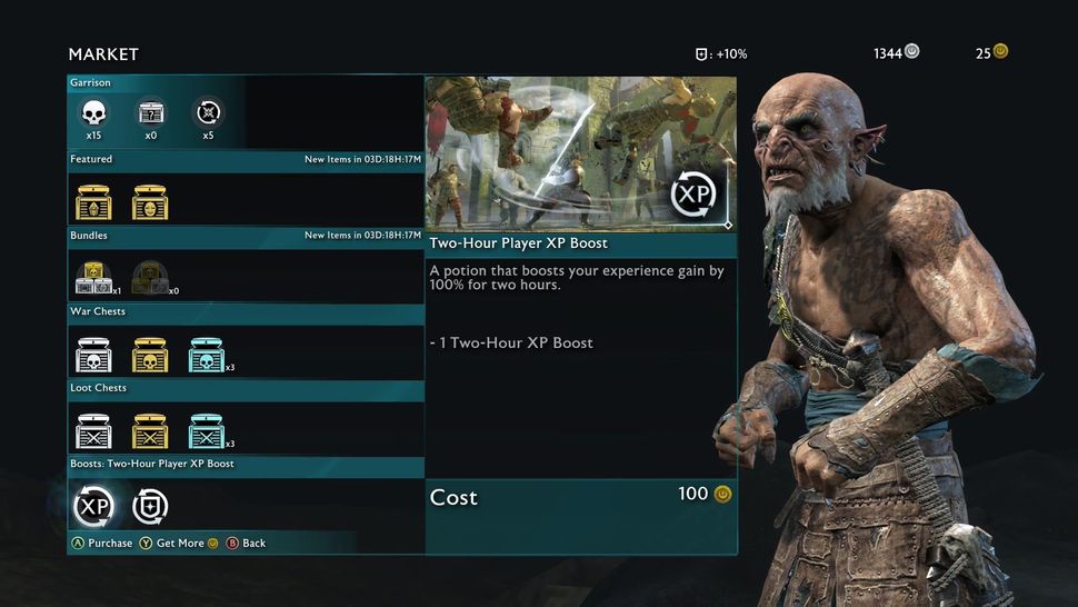 shadow of war how to get xp boosts