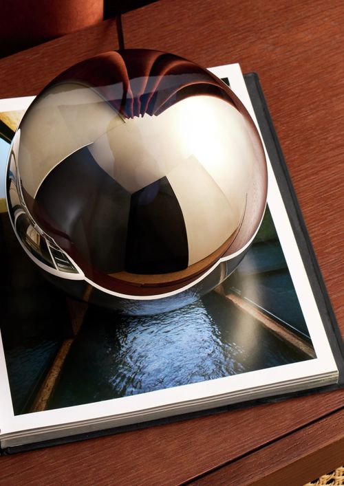 Caliban Globe Glass Table Lamp in Chrome