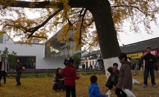 Zhujiajiao Museum of Humanities & Arts garden with people