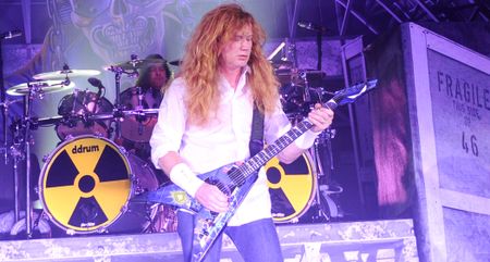 Dave Mustaine performs live with Megadeth in 2010, celebrating the 20th anniversary of landmark release Rust in Peace.