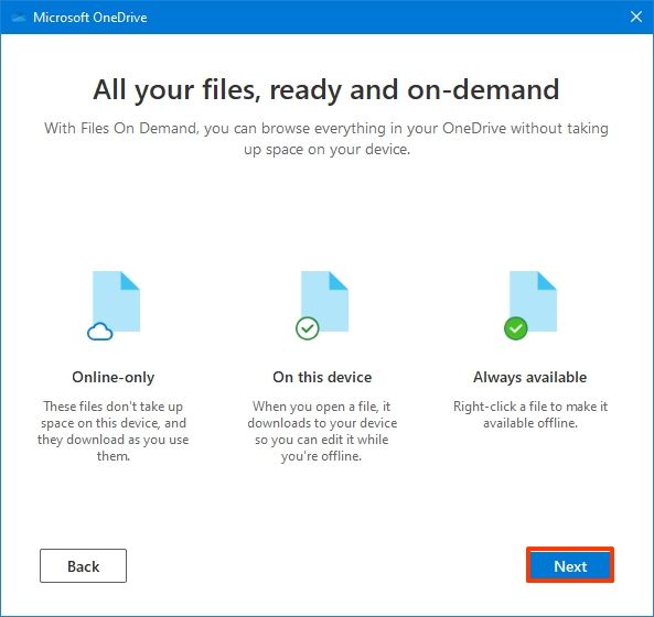 OneDrive files on-demand