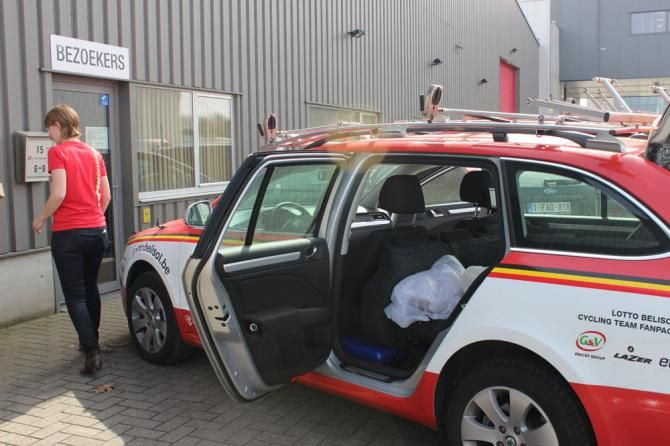 The spare team car is prepared
