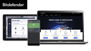 Bitdefender Total Security displayed on a laptop, phone and tablet