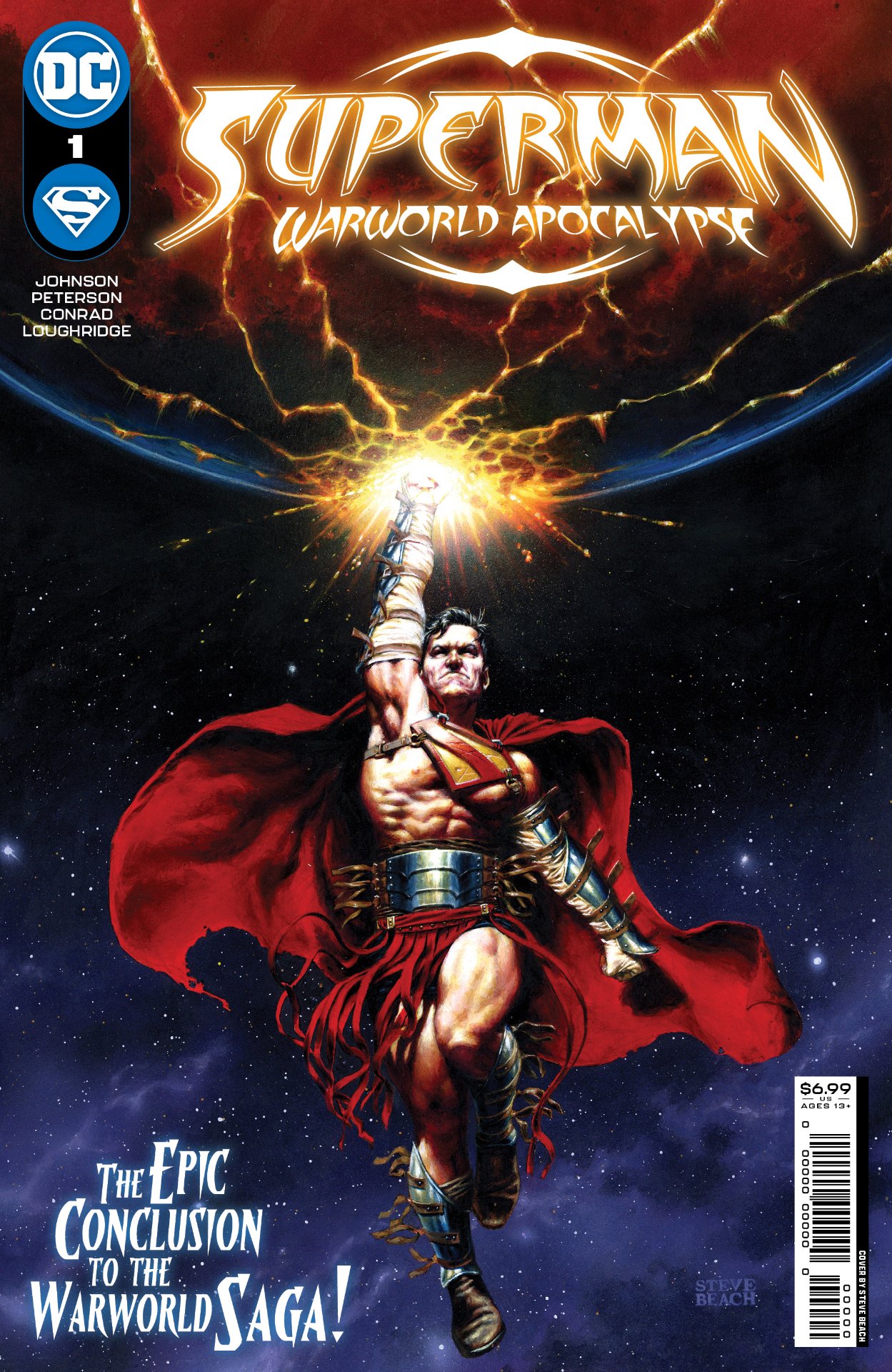 Portada de Superman: Warworld Apocalypse #1 por Steve Beach