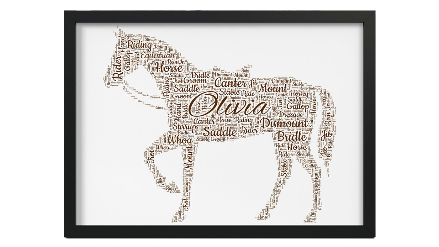 Personalised horse word print gifts