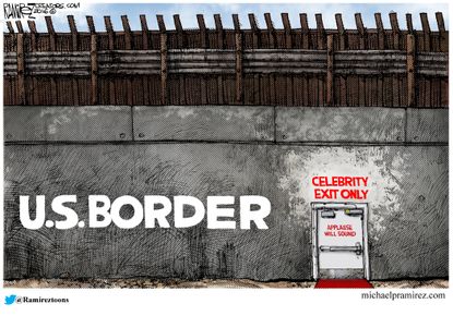 Political cartoon U.S. border control