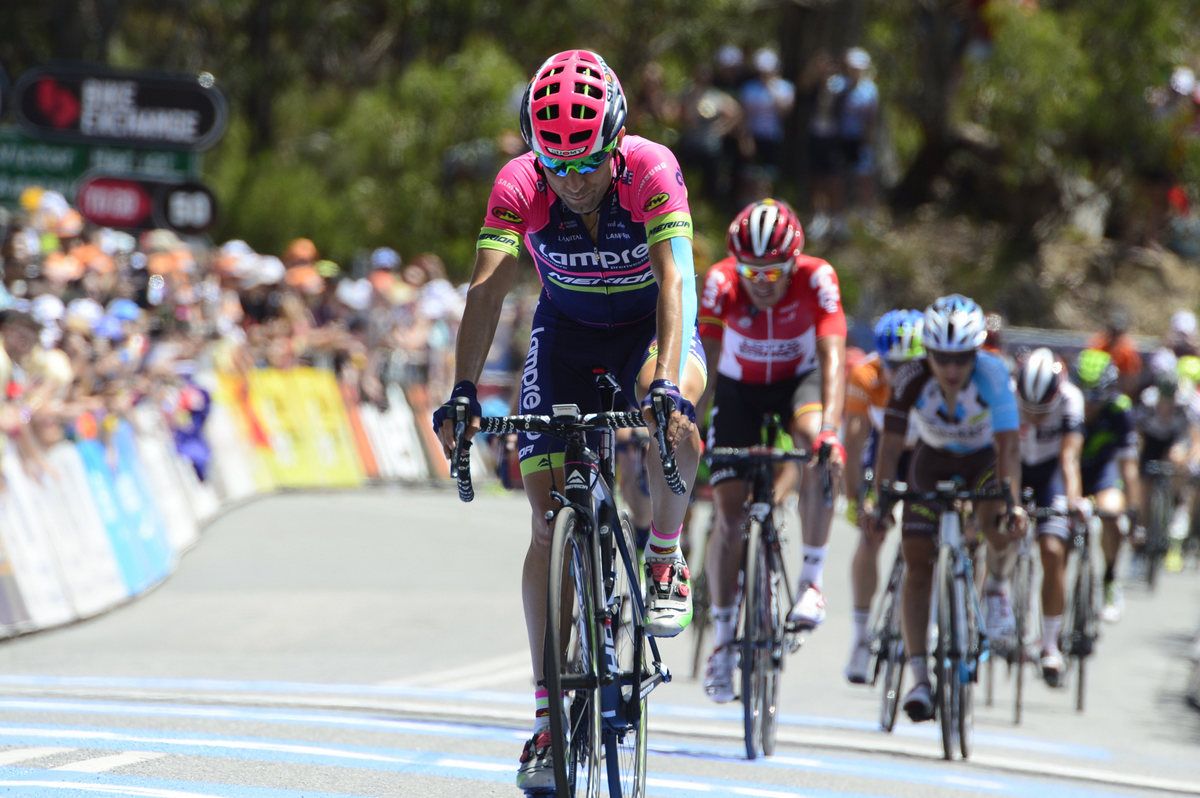 Diego Ulissi (Lampre-Merida) crosses the line