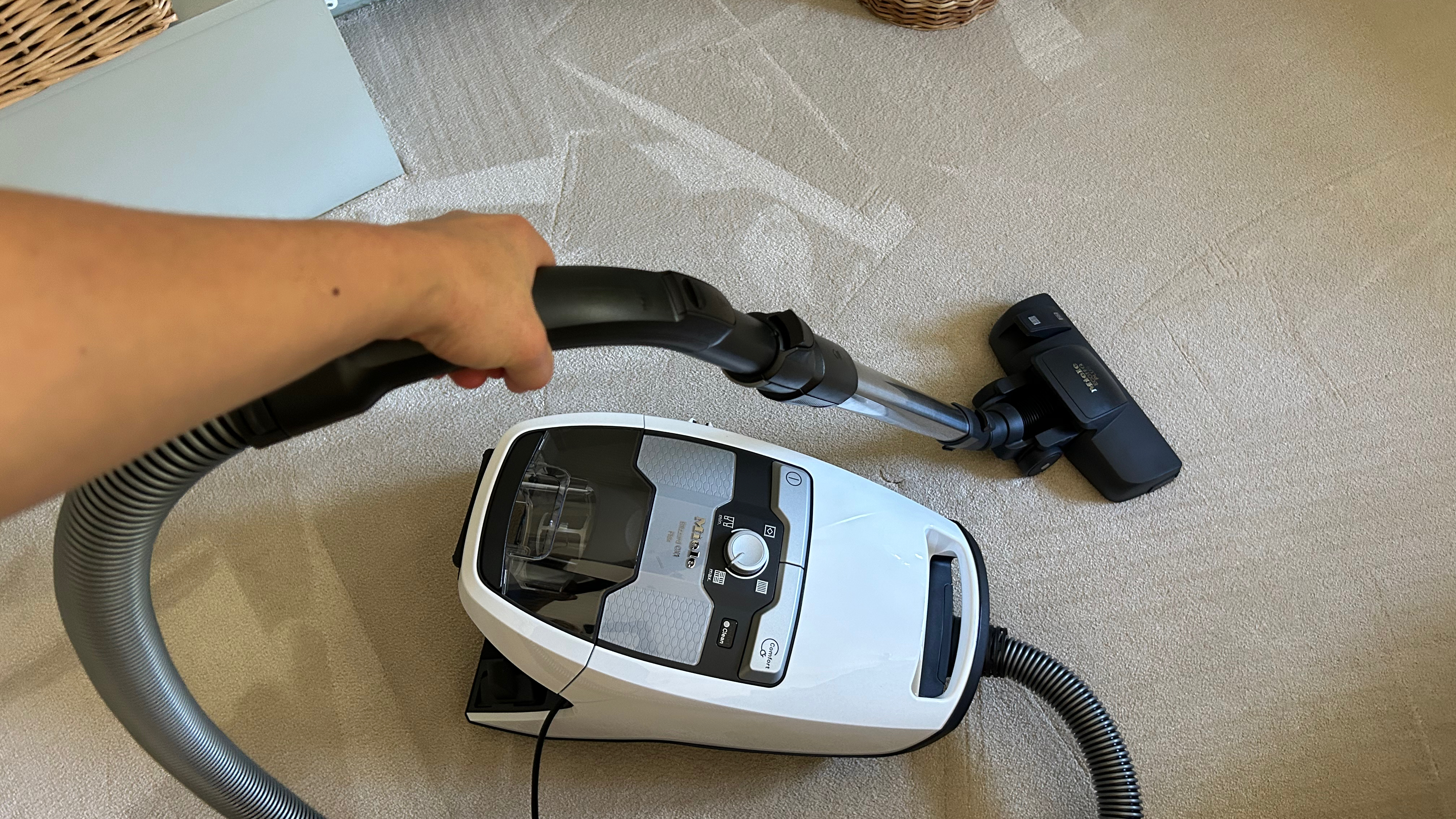 Miele Blizzard CX1 vacuuming carpet