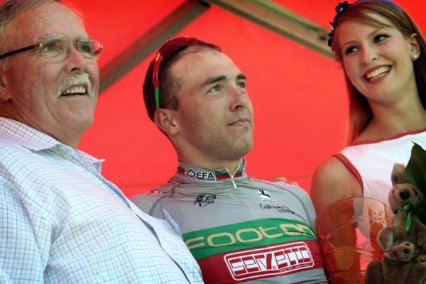 Manuel Cardoso (Footon-Servetto) on the podium at the Tour Down Under