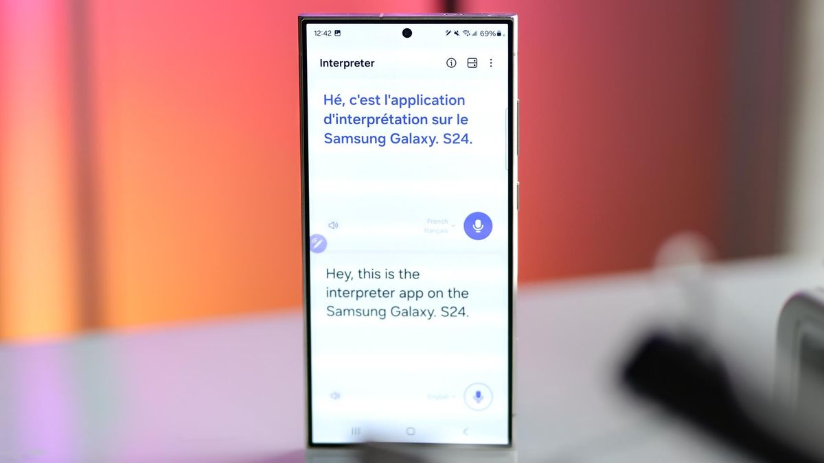 Samsung Galaxy S24 Interpreter app.