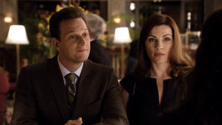 Josh Charles as Will Gardner and Julianna Margulies as Alicia Florrick on The Good Wife