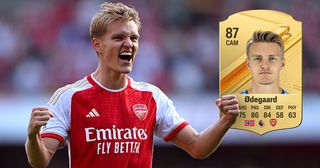 EA Sports FC 24: Every 5-star skill move player on the game: Martin Odegaard of Arsenal celebrates victory after the Premier League match between Arsenal FC and Manchester United at Emirates Stadium on September 03, 2023 in London, England.