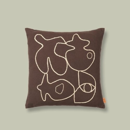 Ferm Living, Figure Cushion - Coffee/sand
