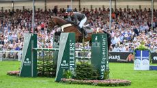 Bubby Upton and Cola at Badminton Horse Trials in the showjumping