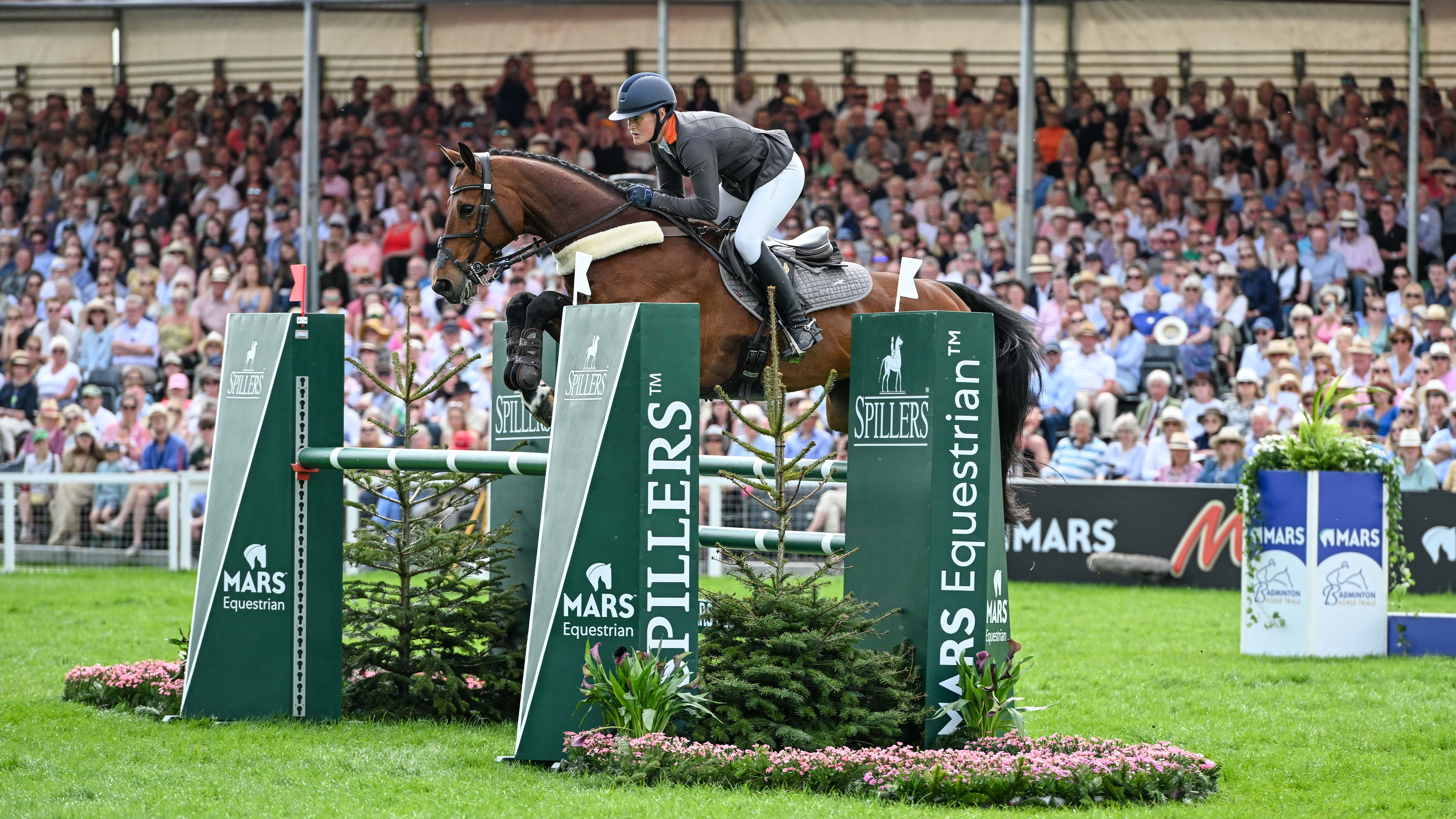 Bubby Upton and Cola at Badminton Horse Trials in the showjumping