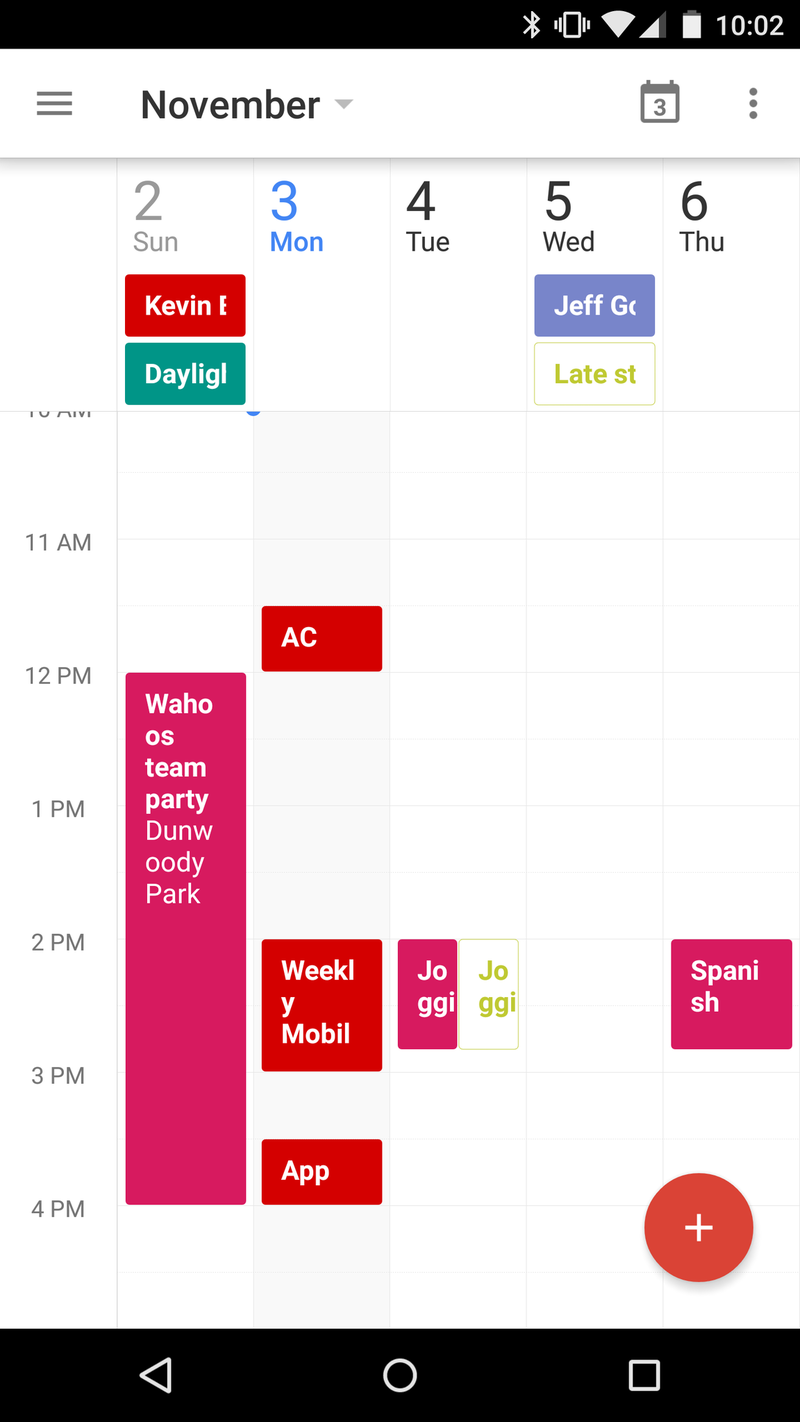 Android 5.0 Lollipop Calendar