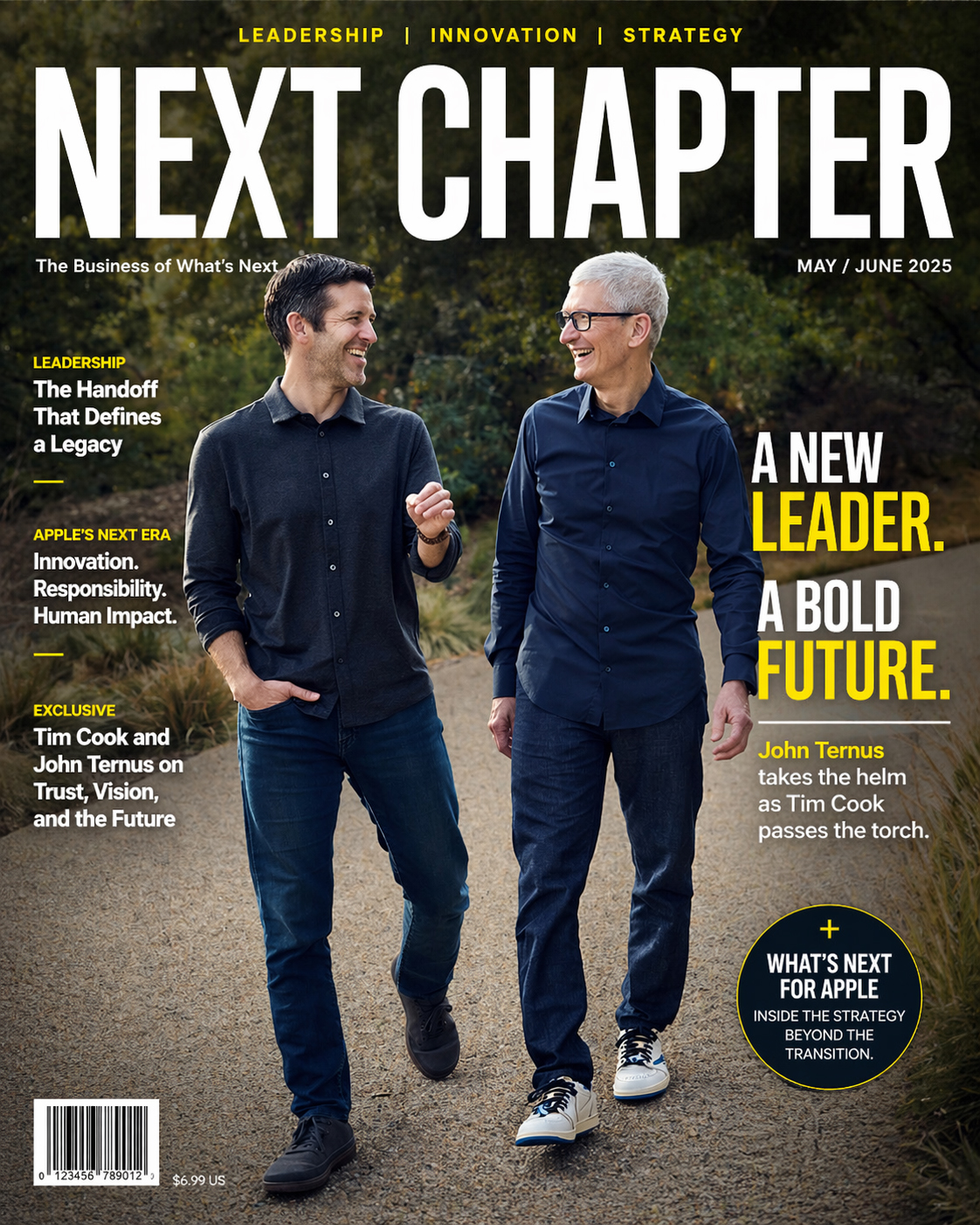 AI-generated magazine cover about Apple.