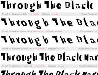 10 weird and unusual free fonts: Through the Black