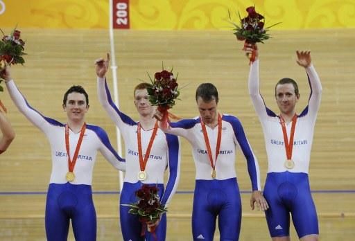 Team GB's team pursuit team were part of a record haul of eight gold medals at the 2008 Olympics