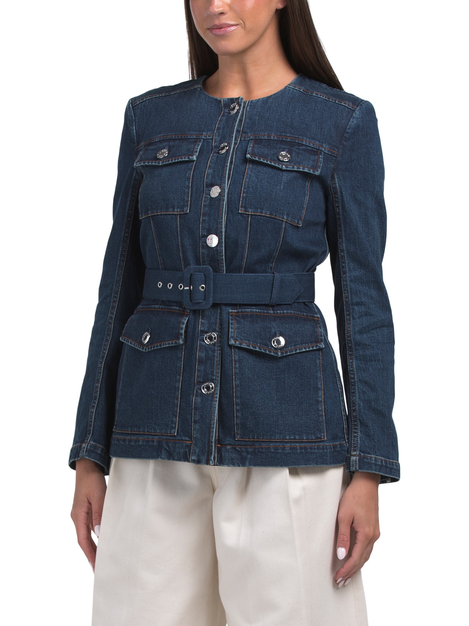 Toccin, Dawn Collarless Belted Jacket