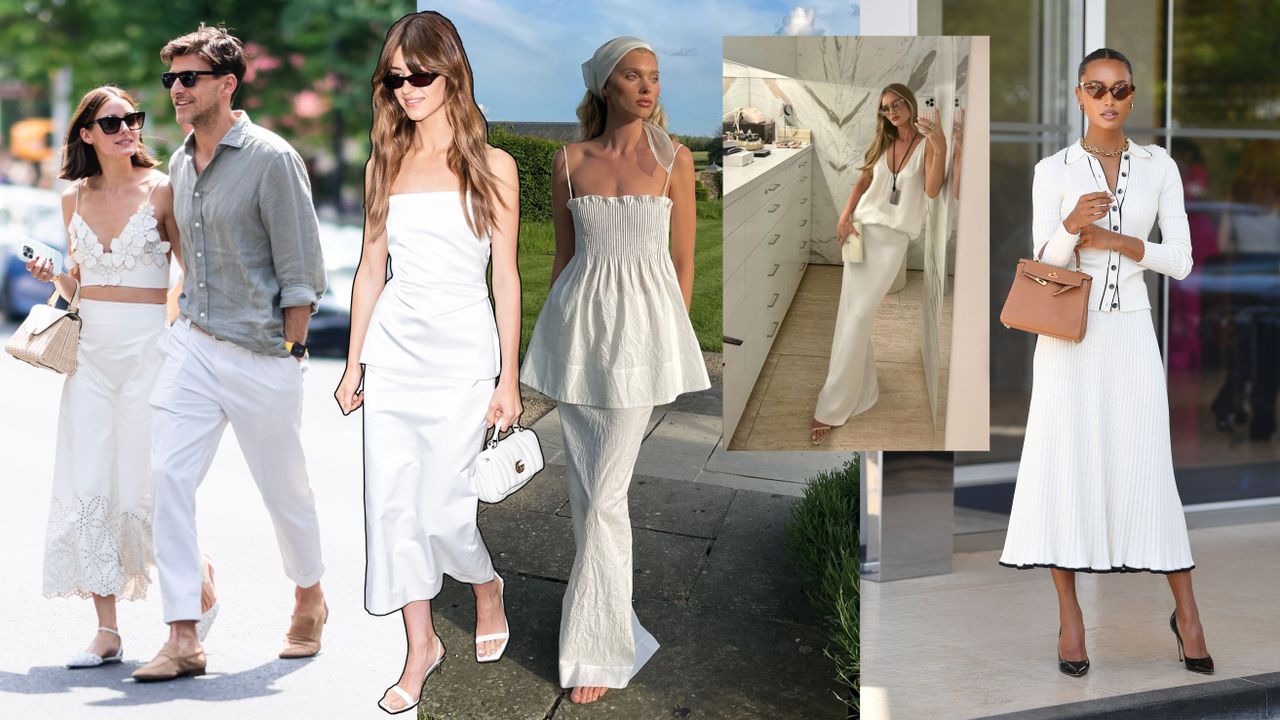 celebrities wearing white skirt co-ords