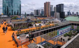 Top view of Rotterdam Rooftop Walk