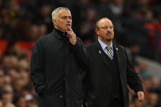 Everton boss Rafa Benitez and Roma boss Jose Mourinho