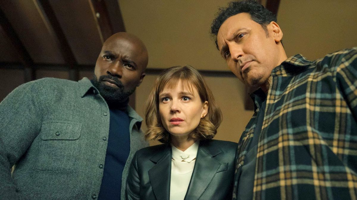 Mike Colter, Katja Herberts and Aasif Mandvi in Evil