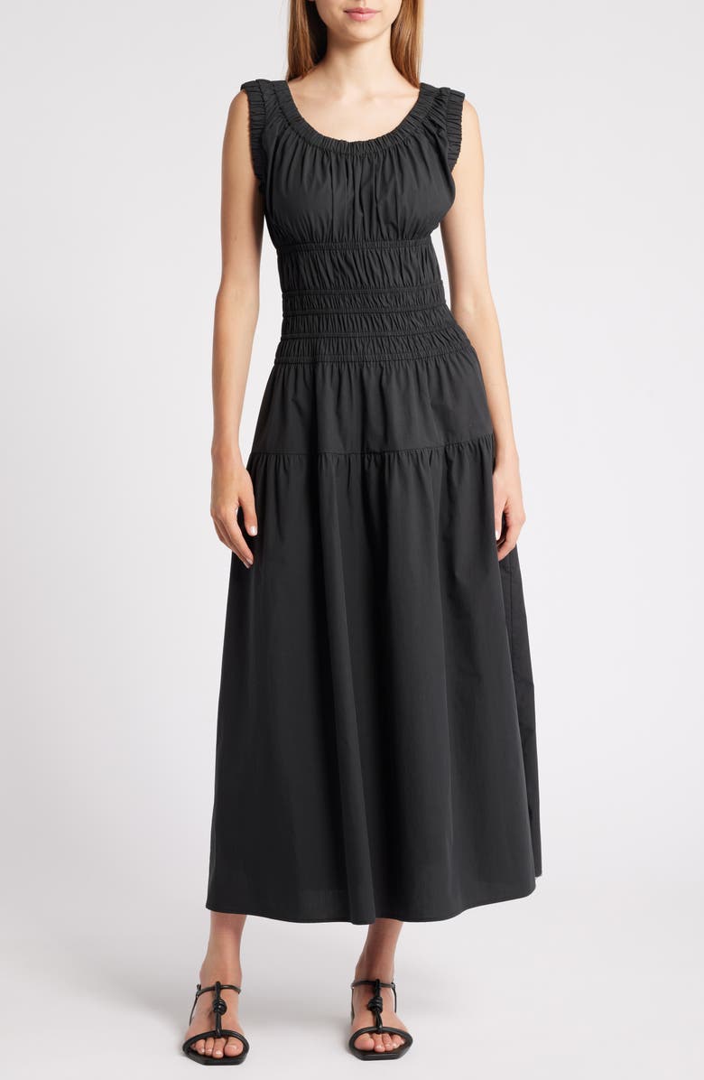 Anastasia Shirred Sleeveless Maxi Dress