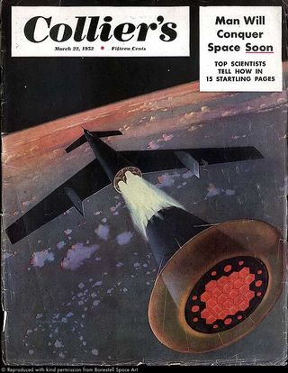 Von Braun's concept for a re-usable spaceship (Collier’s magazine cover from 1952).