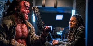 Hellboy with his gun