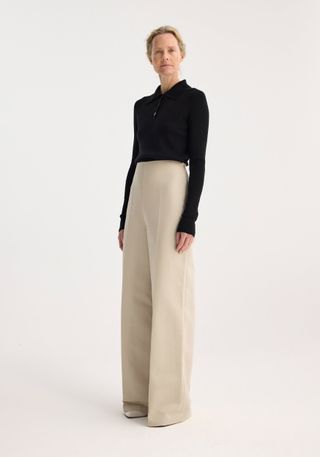 Palazzo-Leg Trousers | Sand