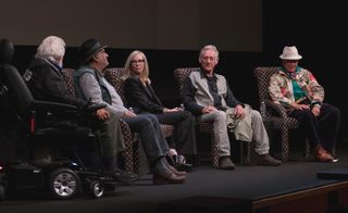 From left, Ed Moses, Larry Bell, moderator Hunter Drohojowska-Philp, Ed Ruscha, and Billy Al Bengston