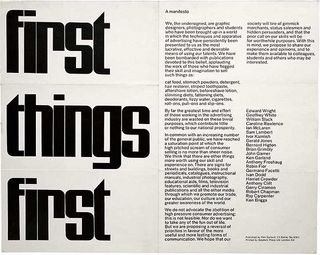 The original 1964 First Things First manifesto