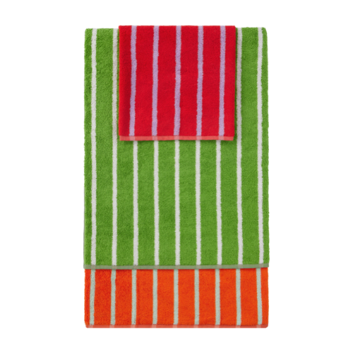 Multicolor House Stripe Towel Set, 3 Pcs