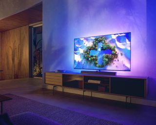 The Philips OLED+936 TV has a Bowers & Wilkins sound system with a speaker enclosure built in giving excellent picture and sound quality.